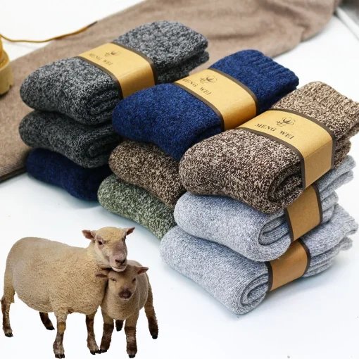 Meias de lã merino de inverno para homens