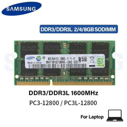 Memória DDR3L DDR3 do Laptop Samsung 2GB 4GB 8GB