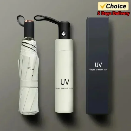 Mini Guarda-chuva Automático Dobrável Anti UV Chuva Sol Leve À Prova de Vento Mulher Homem Criança