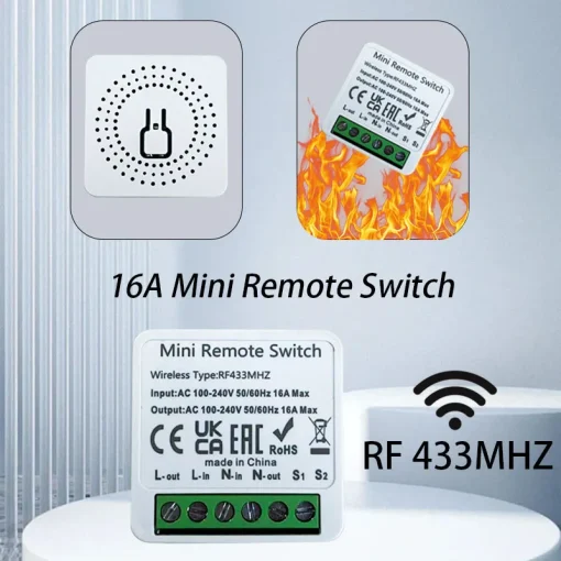 Mini Interruptor Inteligente RF 433 MHz Controle Sem Fio DIY