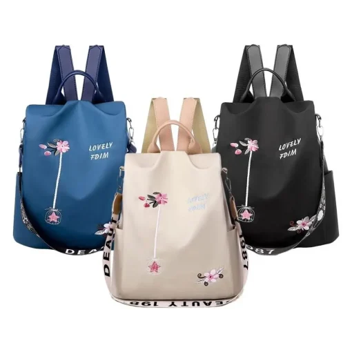 Mochila Oxford à prova d'água feminina moda antifurto