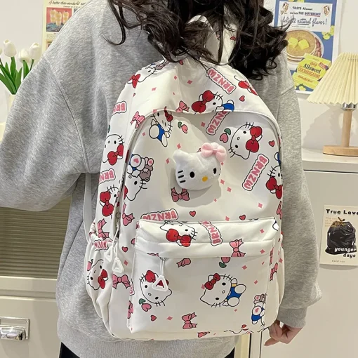 Mochila escolar Sanrio Hello Kitty fofa para meninas