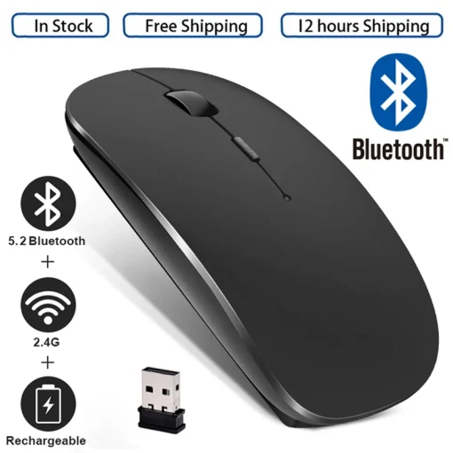 Mouse Sem Fio Recarregável Bluetooth Computador Mini Usb