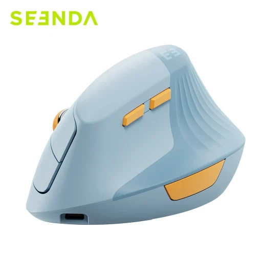 Mouse Vertical Ergonômico Seenda USB e Tipo C Recarregável