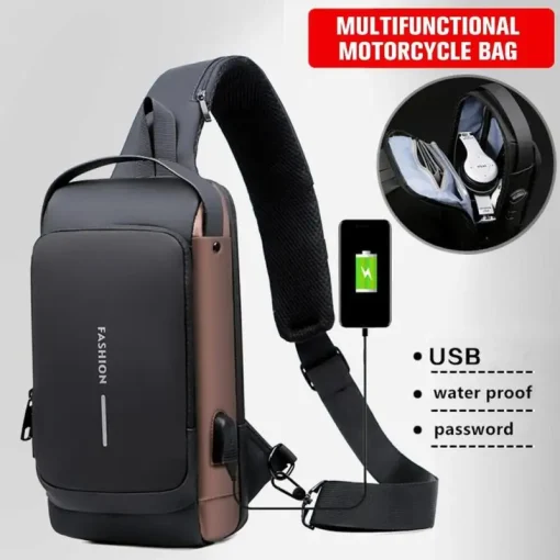 Nova Bolsa Peitoral Anti Furto Com Carregamento USB