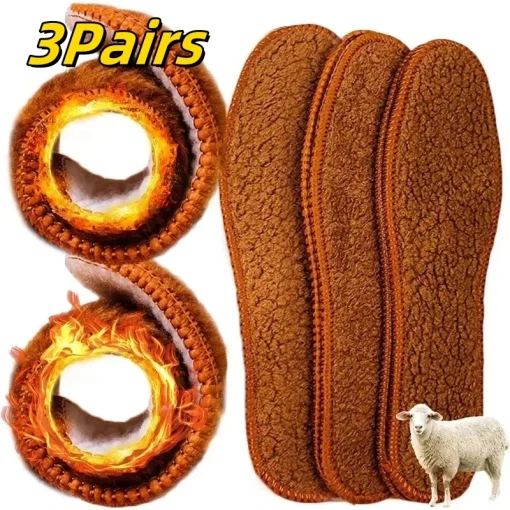 Palmilhas de lã de alpaca de inverno macias felpudas quentes engrossadas térmicas para sapatos masculinos e femininos Botas de neve respiráveis Alças térmicas