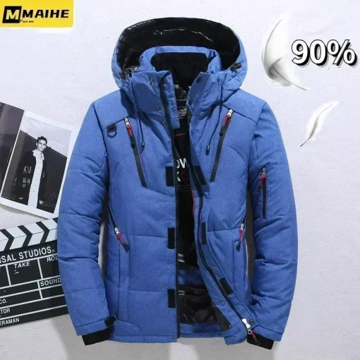 Parka inverno masculino 90% pena de pato