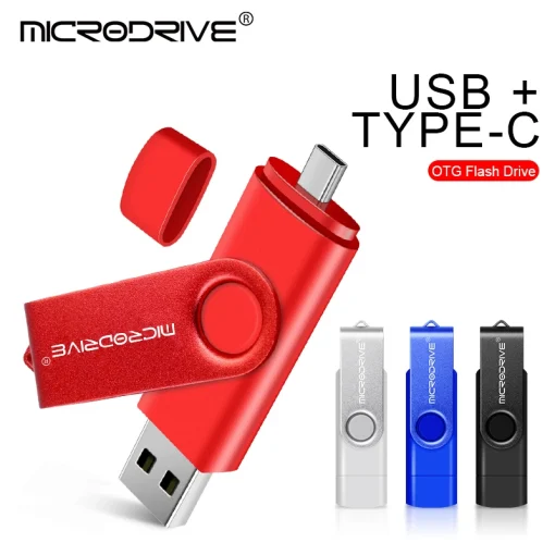 Pen drive Metal OTG 2 EM 1 Tipo C 128 GB