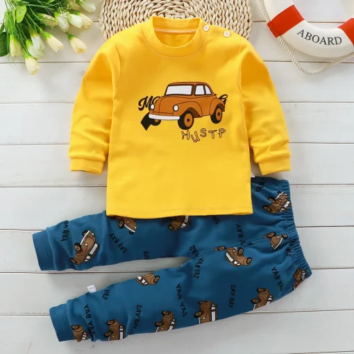 Pijama estilo outono para meninas e meninos