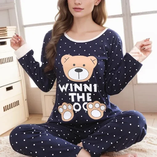 Pijama feminino manga longa outono inverno