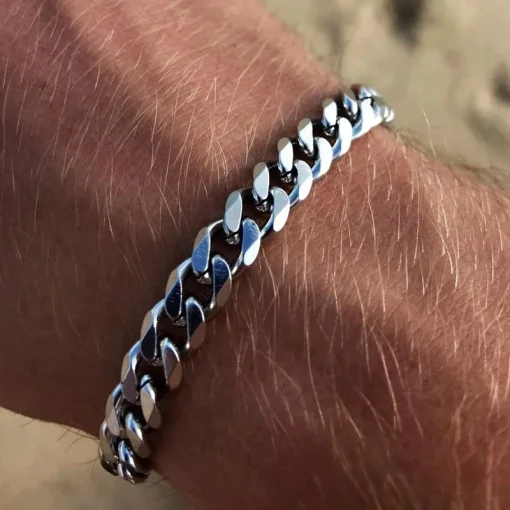 Pulseira masculina de corrente cubana moderna de 2024