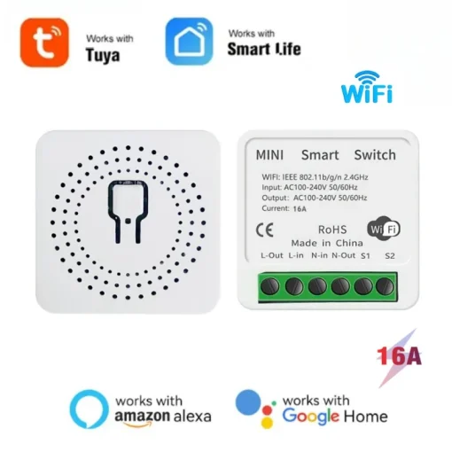 Relé temporizador Wi-Fi Tuya 16A MINI