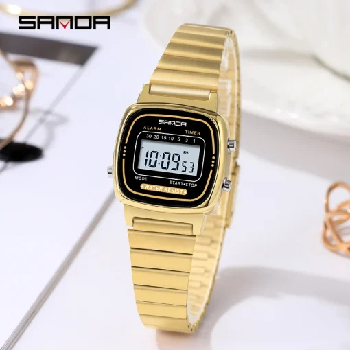 Relógio Feminino Sanda Quartz Dourado Clássico