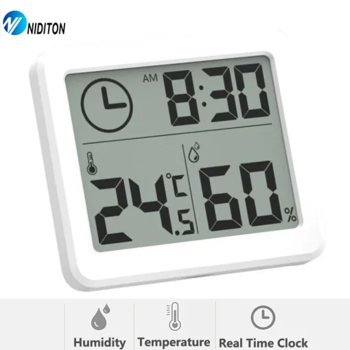 Relógio de Mesa Digital com Temperatura e Umidade