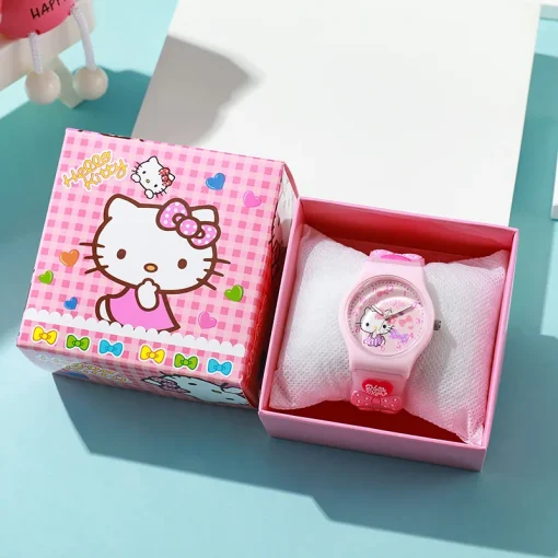 Relógio infantil 3D Hello Kitty com caixa Cinnamoroll