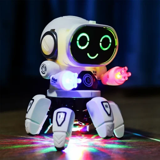 Robot musical dançante com luz LED de 6 garras um brinquedo divertido para crianças e um presente perfeito para meninos!