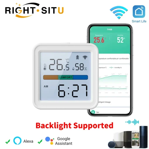 Sensor Tuya de Temperatura e Umidade Wi-Fi Smart Life