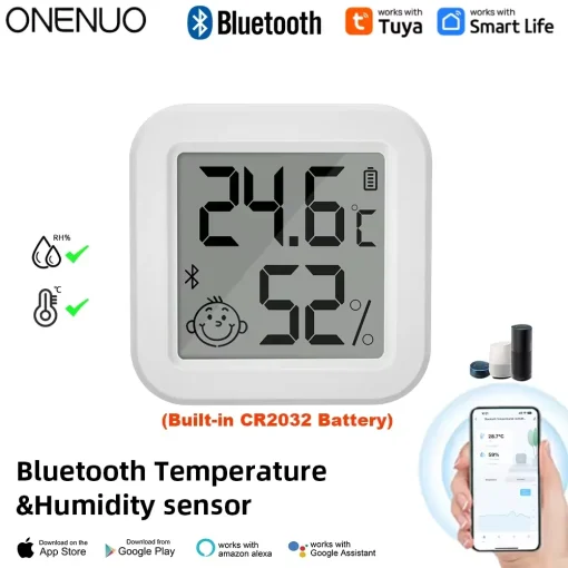 Sensor de Umidade e Temperatura Bluetooth Tuya Mais Recente