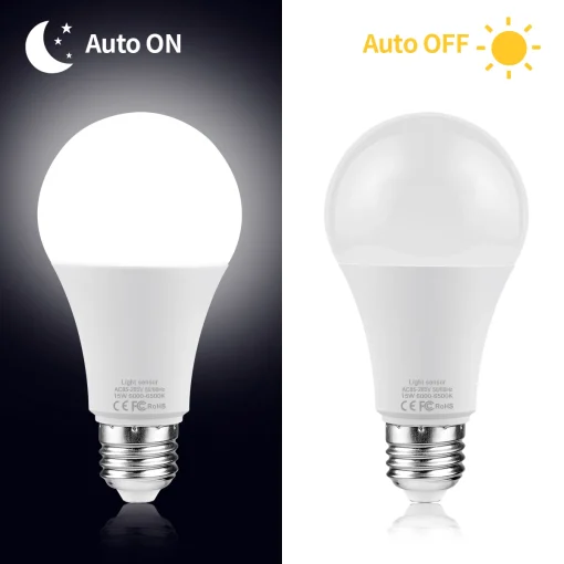 Sensor de luz LED 15W E27 Auto ONOFF