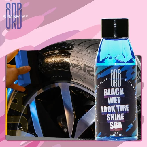 Spray polidor Black Wet Look para pneus - polimento automotivo