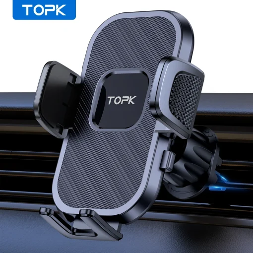 Suporte TOPK para carro de telefone no painel [para telefones grandes e capas grossas] Suporte de celular mãos livres para todos os telefones