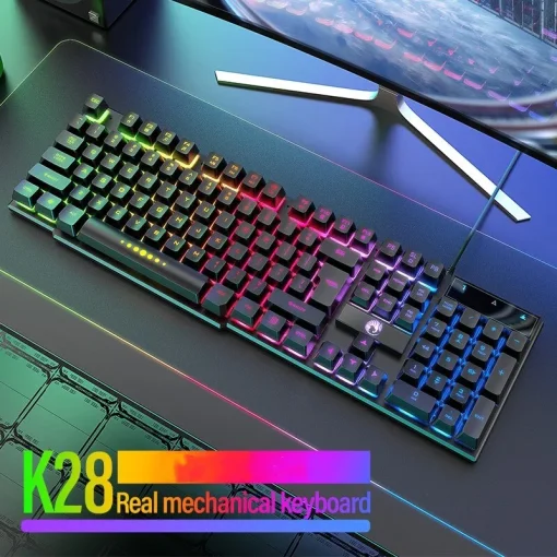 Teclado Gamer Retroiluminado Ergonômico Portátil