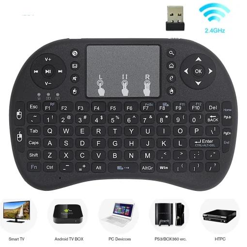 Teclado Mini Sem Fio I8 2.4G + Air Mouse