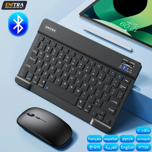 Teclado e Mouse Bluetooth Sem Fio iOS Android Windows