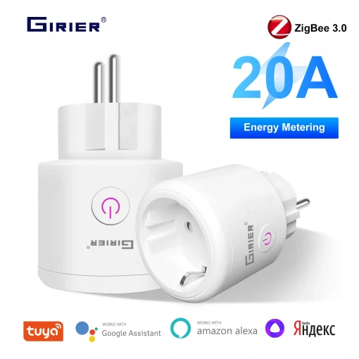 Tomada inteligente ZigBee GIRIER Tuya 20A