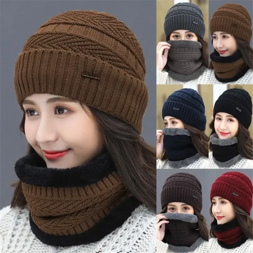 Touca Beanie quentinha de inverno em lã para homens e mulheres