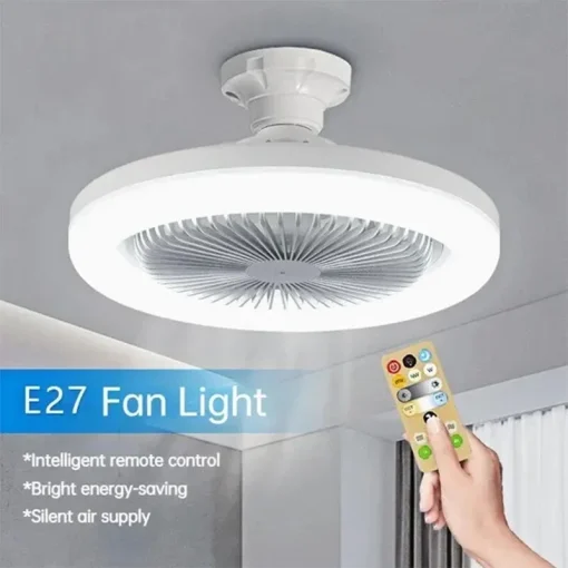 Ventilador de Teto Inteligente 3 em 1 com Base de Iluminação E27