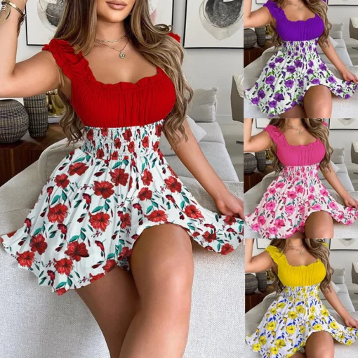 Vestido Folgado Estampado Floral Boho Praia Verão