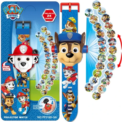 relógio digital projeção 3D Paw Patrol