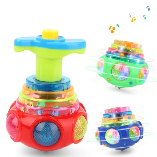 1 PCs Brinquedo Giratório de Giroscópio com Luzes Coloridas