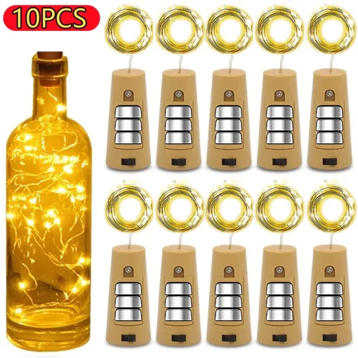 10 peças garrafa de vinho LED tira luz 3M