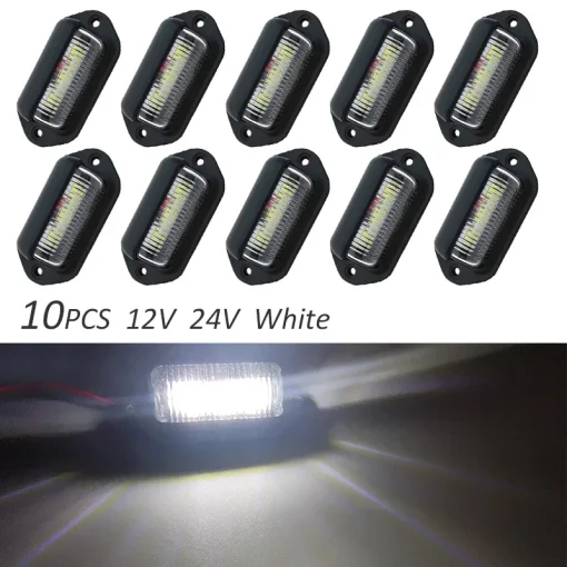 10PCS Luz de Placa de Carro 6 LED