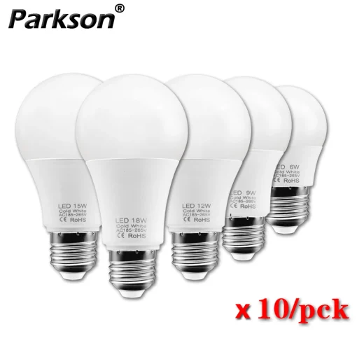 10pçslote Lâmpada LED E27 CA 220V 240