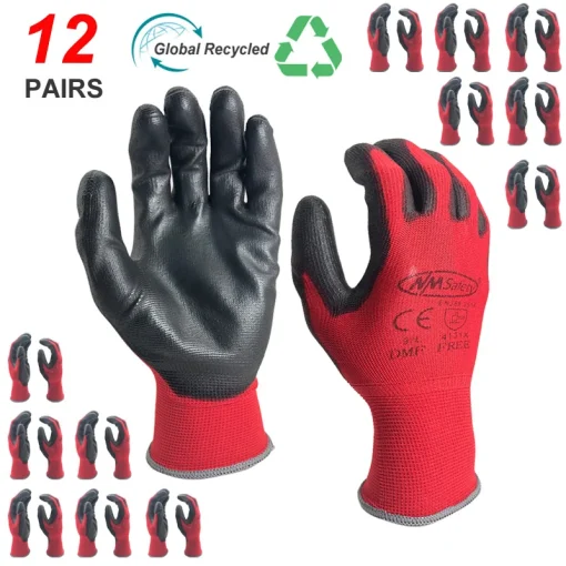 12 Pares Luvas de Proteção Profissional NMSafety