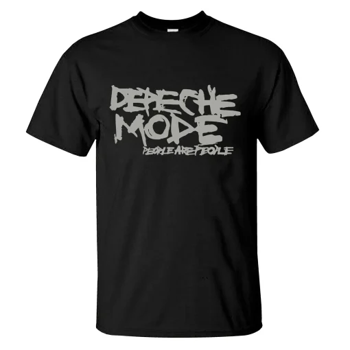 2024 Camiseta Incríveis Masculina Rosa Top Preta Depeche Mode Casual Solta Frente e Verso