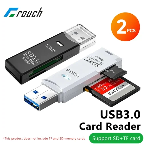 2PCS 2-em-1 Leitor de Cartão USB 3.0