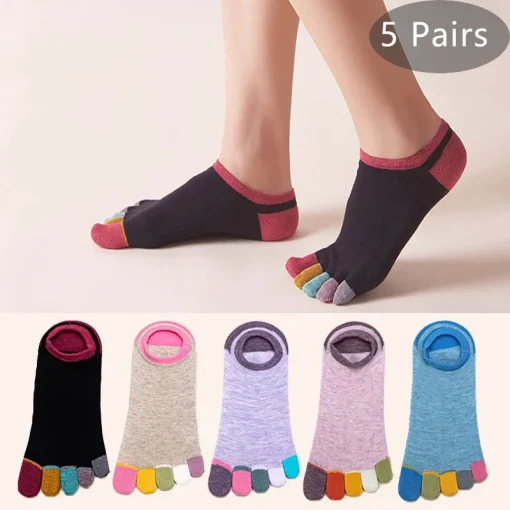 5 Pairs Spring No Show Toes socks