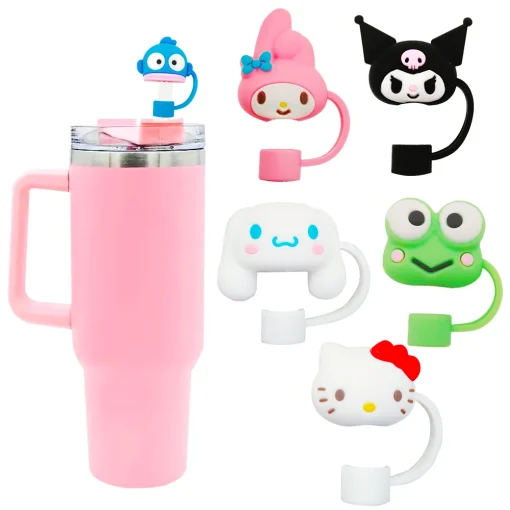 6 Tampas Protetoras de Canudo Sanrio para Caneca Stanley