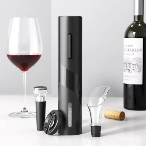 Abridor de Vinho Elétrico Vermelho Automático