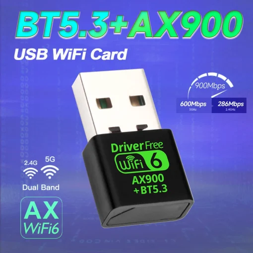 Adaptador Bluetooth USB WiFi 6 AX900 5.3 2 em 1