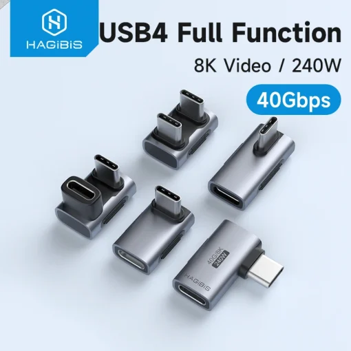 Adaptador Hagibis 240W USB C para C 40 Gbps 8K 60Hz