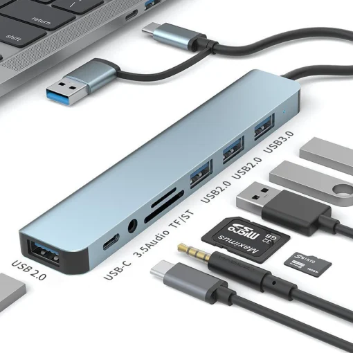 Adaptador Multiportas USB C Expansor 8 em 1