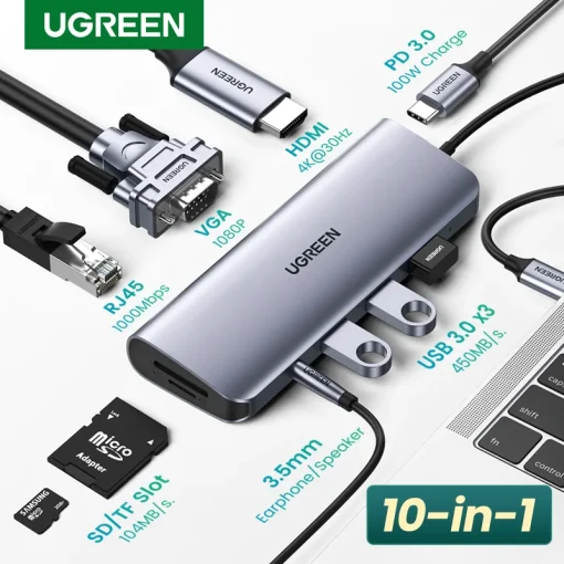 Adaptador UGREEN USB C HUB 4K HDMI tipo C