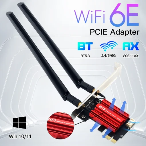 Adaptador Wi-Fi 6E AX210 PCIE 5400Mbps