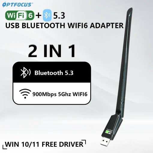 Adaptador Wifi USB WIFI6E Bluetooth 5.3 AX 2 em 1