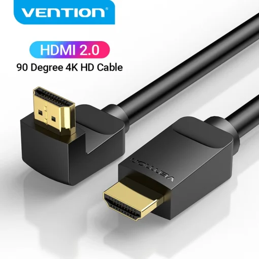 Adaptador com ângulo HDMI 2.0 4K e cabo HDMI Vention